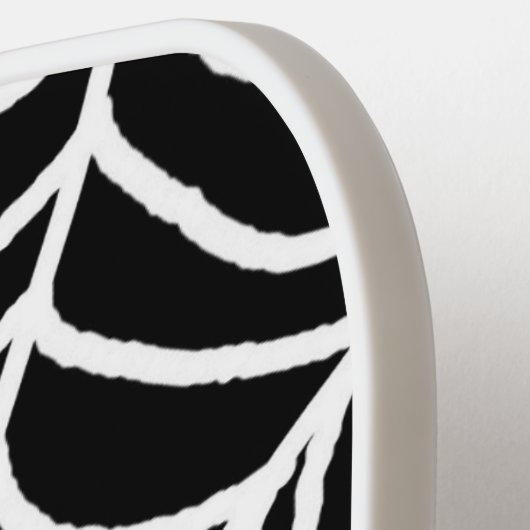 Funky Dark Halloween Spooky Spider Web Gold Arch Pickleball Paddle (Links Detail)