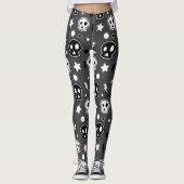 Funky Dark Skull Pattern Leggings (Voorkant)
