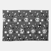Funky Dark Skull Pattern Theedoek (Horizontaal)