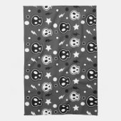 Funky Dark Skull Pattern Theedoek (Verticaal)