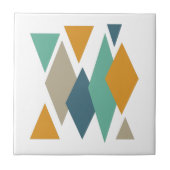 Funky Diamonds en Triangles Mid Century Modern Tegeltje (Voorkant)