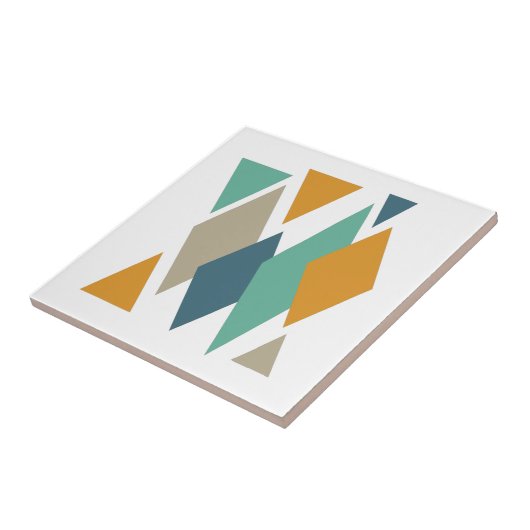Funky Diamonds en Triangles Mid Century Modern Tegeltje (Zijkant)
