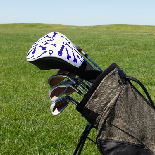Funky Different Key Shapes Keys Pattern Golfheadcover (Insitu)