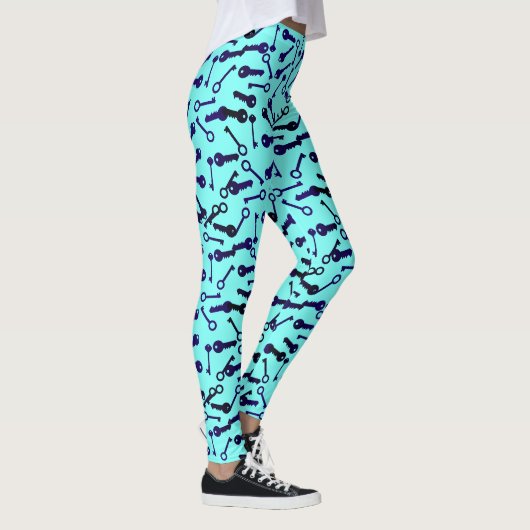 Funky Different Key Shapes Pattern-Leggings Leggings (Rechts)