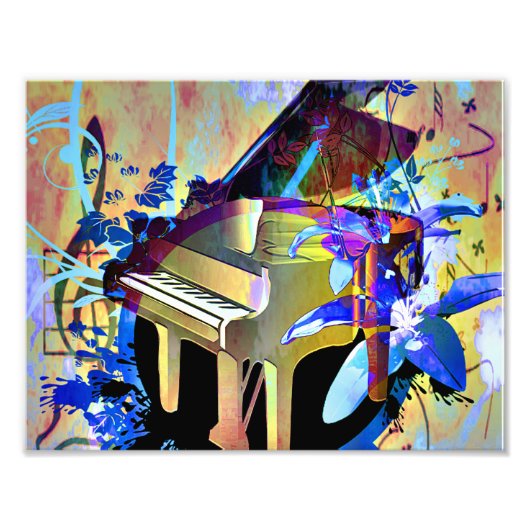 Funky Digitally Colored Piano Foto Afdruk (Voorkant)