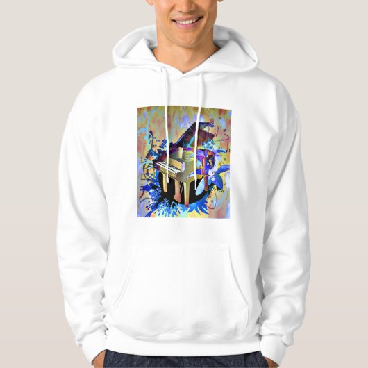 Funky Digitally Colored Piano Hoodie (Voorkant)