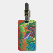 Funky Dinosaur Band Bagagelabel (Voorkant verticaal)