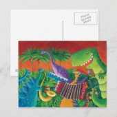 Funky Dinosaur Band Briefkaart (Voorkant / Achterkant)