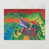Funky Dinosaur Band Briefkaart (Voorkant)