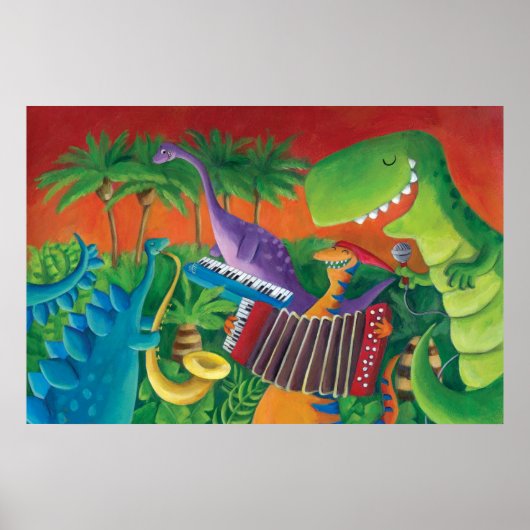 Funky Dinosaur Band Poster (Voorkant)