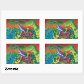 Funky Dinosaur Band Rechthoekige Sticker (Vel)