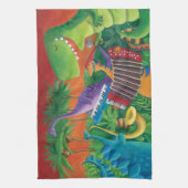 Funky Dinosaur Band Theedoek (Verticaal)