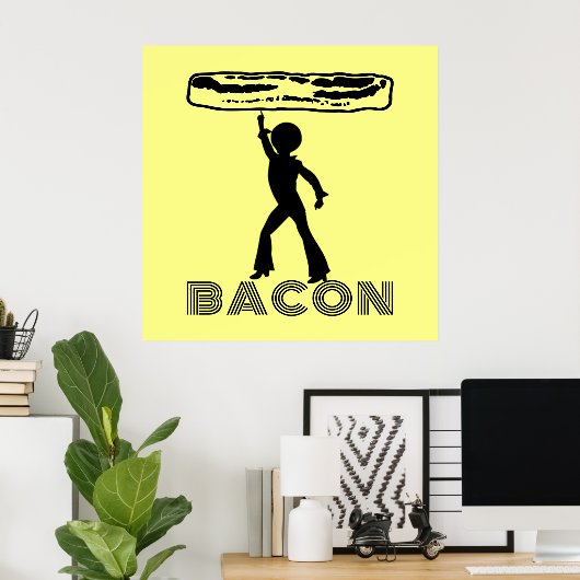 Funky Disco Bacon Poster (Thuiskantoor)