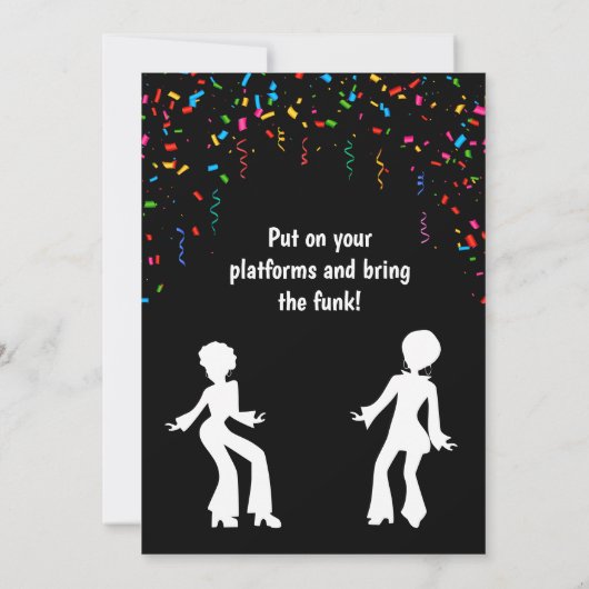 Funky Disco Nieuwjaarsfeest Uitnodiging (Achterkant)