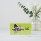 Funky Disk Jockey (DJ) Grunge Visitekaartje (Staand voorkant)