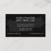 Funky Disk Jockey (DJ) Grunge Visitekaartje (Achterkant)