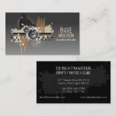 Funky Disk Jockey (DJ) Grunge Visitekaartje (Voorkant / Achterkant)