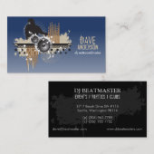 Funky Disk Jockey (DJ) Grunge Visitekaartje (Voorkant / Achterkant)