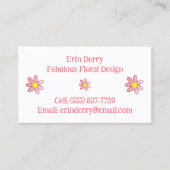 Funky Distress Pink Flowers Visitekaartjes (Voorkant)