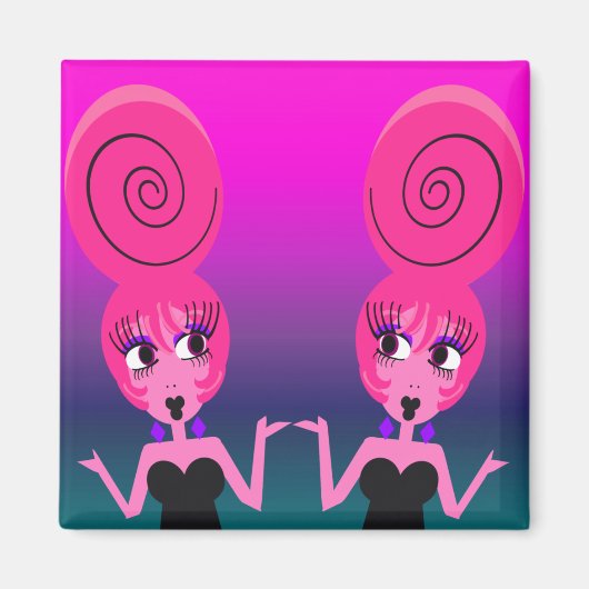 Funky Diva Twins Magnet (Voorkant)