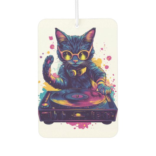 Funky DJ Kat � Retro Disco Kitty Feest Luchtverfrisser (Voorkant)