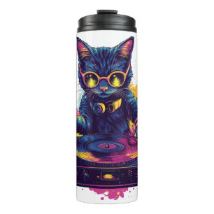 Funky DJ Kat � Retro Disco Kitty Feest Thermosbeker