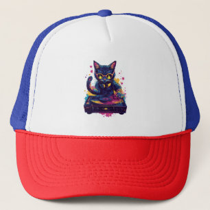 Funky DJ Kat � Retro Disco Kitty Feest Trucker Pet