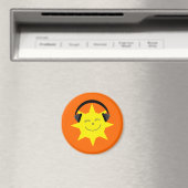 Funky DJ lachende zon sinaasappel magneet (Insitu (Vaatwasser))