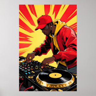 Funky DJ Pop Art Poster