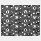 Funky donker schedelpatroon fleece deken (Voorkant (Horizontaal))