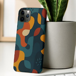 Funky donkere kleuren amorfe vormen kunstpatroon iPhone 11Pro max hoesje