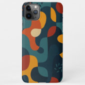 Funky donkere kleuren amorfe vormen kunstpatroon iPhone hoesje (Achterkant)