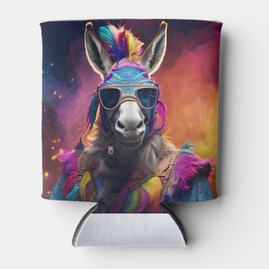 Funky Donkey Blue Glasses Blikjeskoeler (Voorkant)