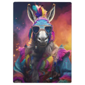 Funky Donkey Blue Glasses Klembord (Achterkant)