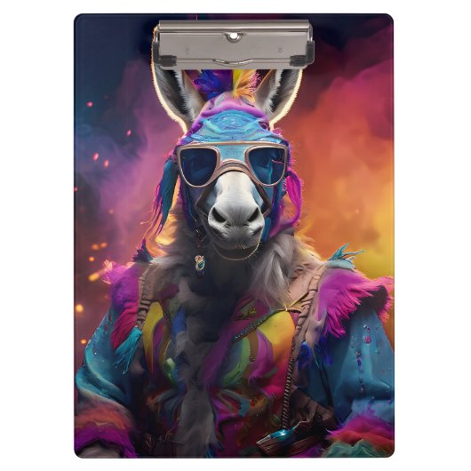 Funky Donkey Blue Glasses Klembord (Voorkant)