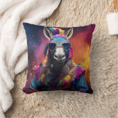 Funky Donkey Blue Glasses Kussen (Deken)