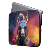 Funky Donkey Blue Glasses Laptop Sleeve (Voorkant Links)