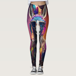 Funky Donkey Blue Glasses Leggings