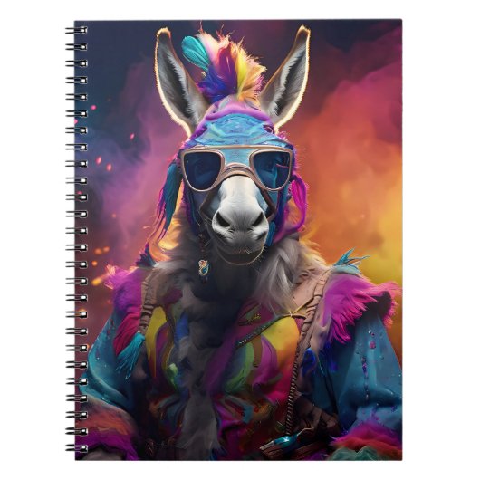 Funky Donkey Blue Glasses Notitieboek (Voorkant)