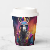 Funky Donkey Blue Glasses Papieren Bekers (Voorkant)