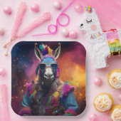 Funky Donkey Blue Glasses Papieren Bordje (Feest)