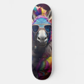 Funky Donkey Blue Glasses Persoonlijk Skateboard (Voorkant)