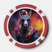 Funky Donkey Blue Glasses Poker Chips (Achterkant)