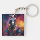 Funky Donkey Blue Glasses Sleutelhanger (Achterkant)