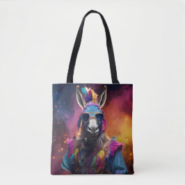 Funky Donkey Blue Glasses Tote Bag