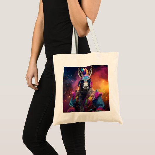 Funky Donkey Blue Glasses Tote Bag (Voorkant (product))