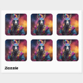 Funky Donkey Blue Glasses Vierkante Sticker (Vel)