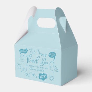 Funky Doodle Graduation Party Blauw Bedankdoosjes