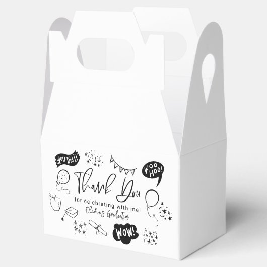 Funky Doodle Graduation Party Wit Bedankdoosjes (Geopend)