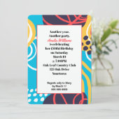 Funky Doodles Birthday Party Kaart (Staand voorkant)